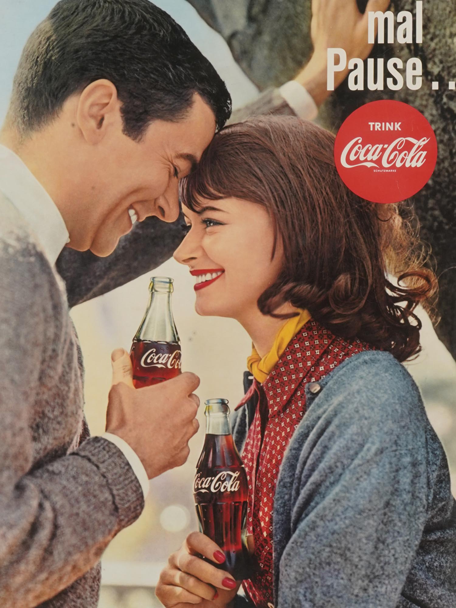 VINTAGE GERMAN COCA COLA ADVERTISEMENT POSTER PIC-1